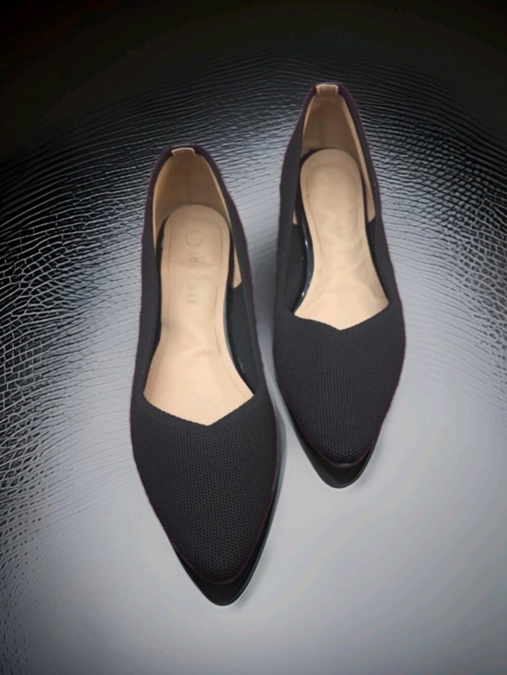 Journee Collection  Black, knit material Minnah Flats Sz 12